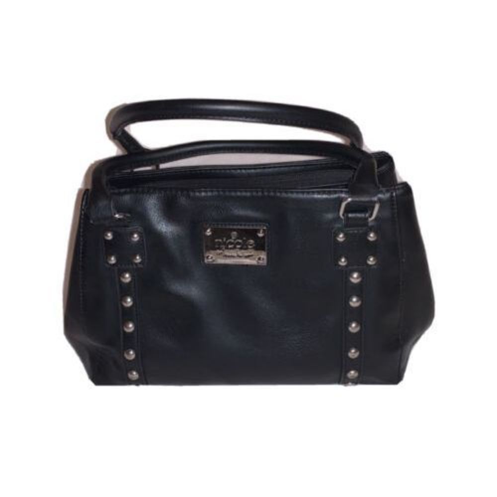 Nicole Miller Black Purse/Handbag. 3 compartments. Great Condition. 12x8